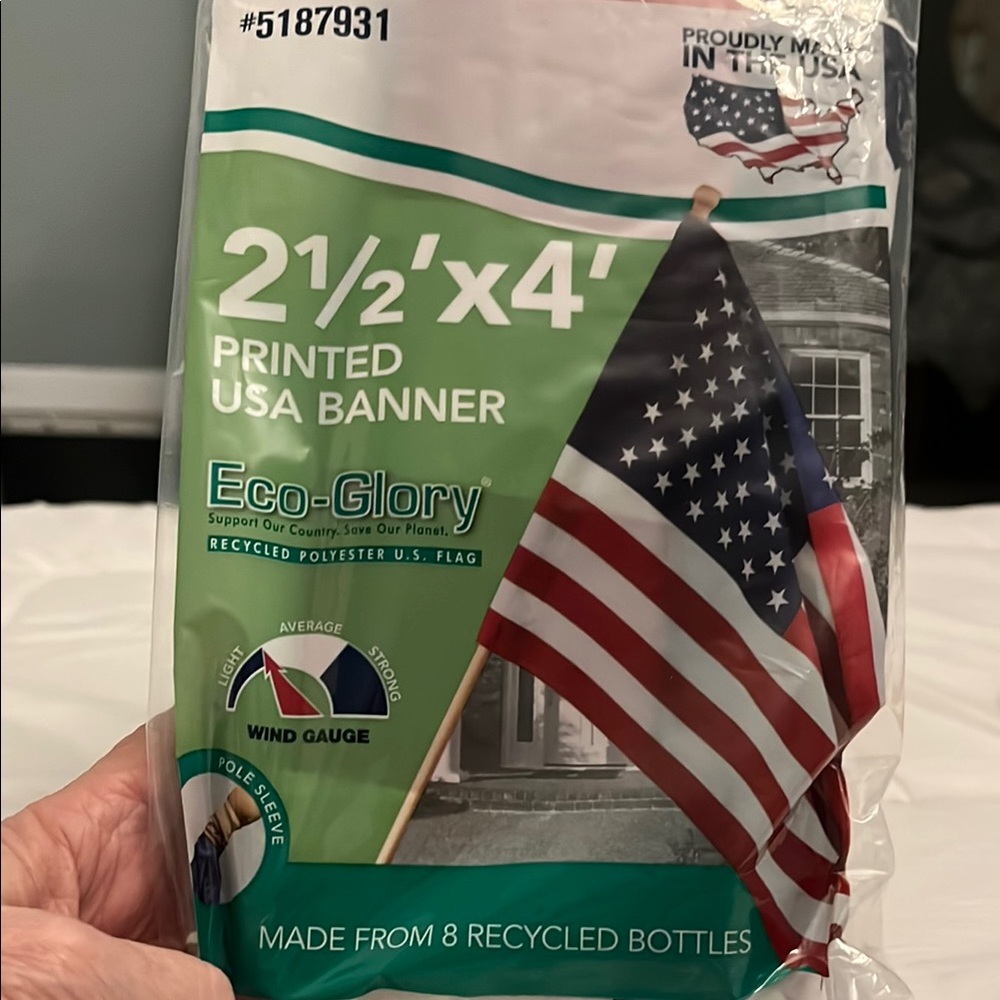 Eco-Glory USA Flag Banner 2.5'x4'